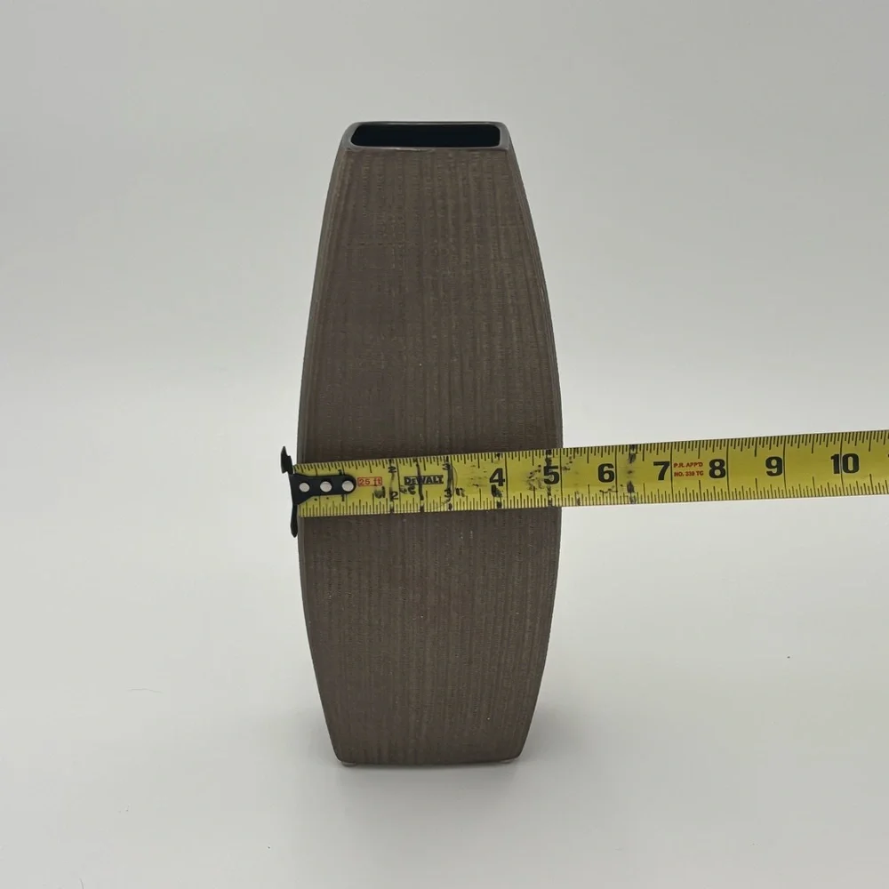 Vintage C&B Ceramic Ribbed Modern Vase 13” Tall